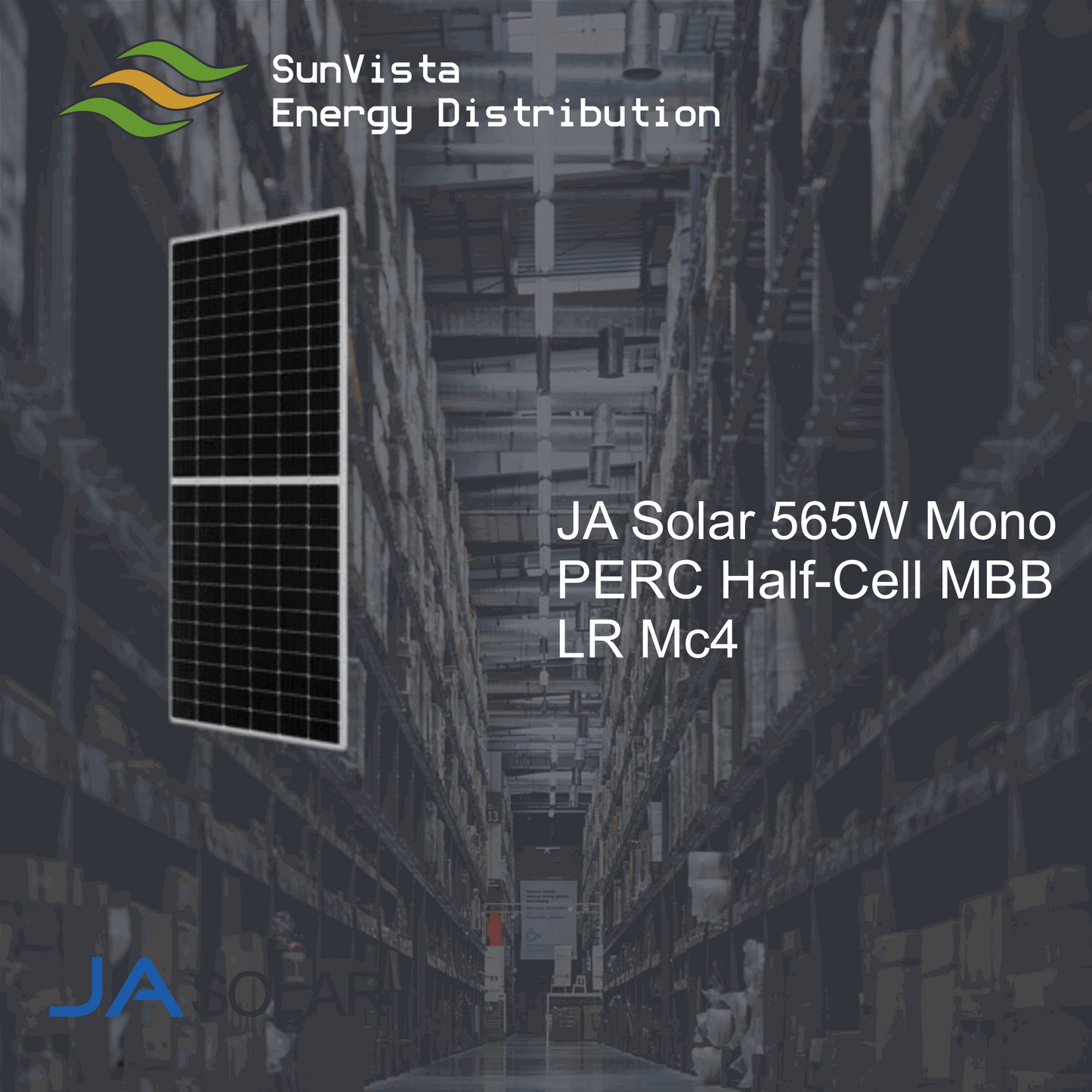 JA Solar 565W Mono PERC Half-Cell MBB LR MC4