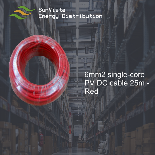 6mm2 single-core PV DC cable 25m - Red