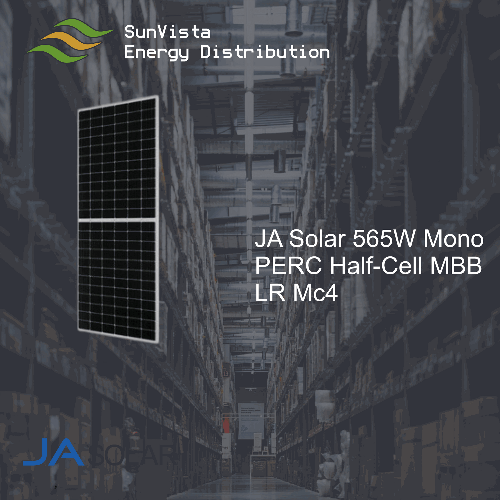 JA Solar 565W Mono PERC Half-Cell MBB LR MC4
