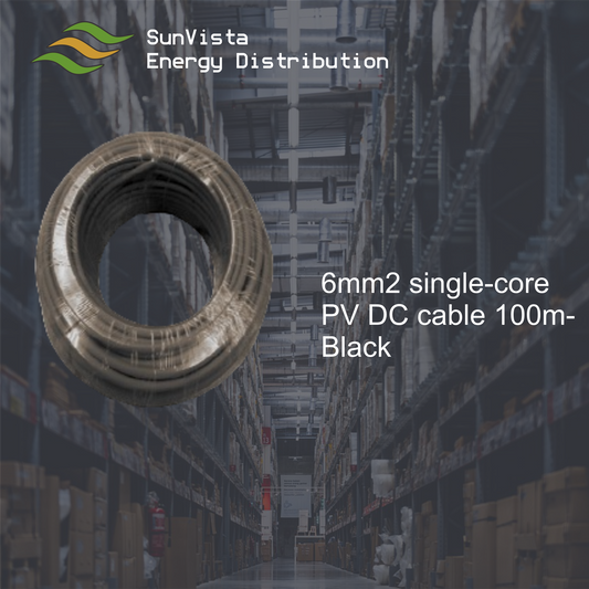 6mm2 single-core PV DC cable 100m - Black