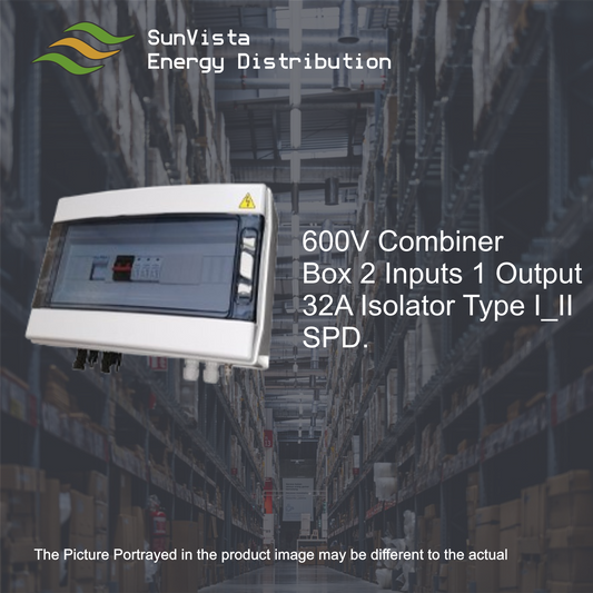 600V Combiner Box 2 Inputs 1 Output 32A Isolator Type I_II SPD