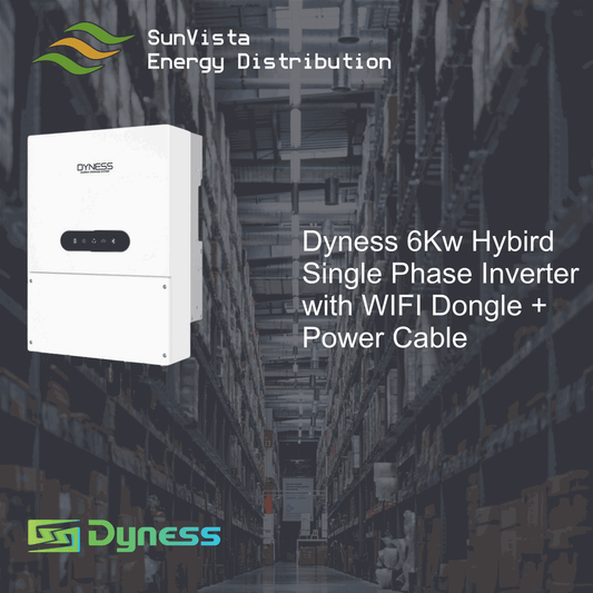 Dyness 6KW Hybird Single Phase Inverter with WIFI Dongle + Power cable
