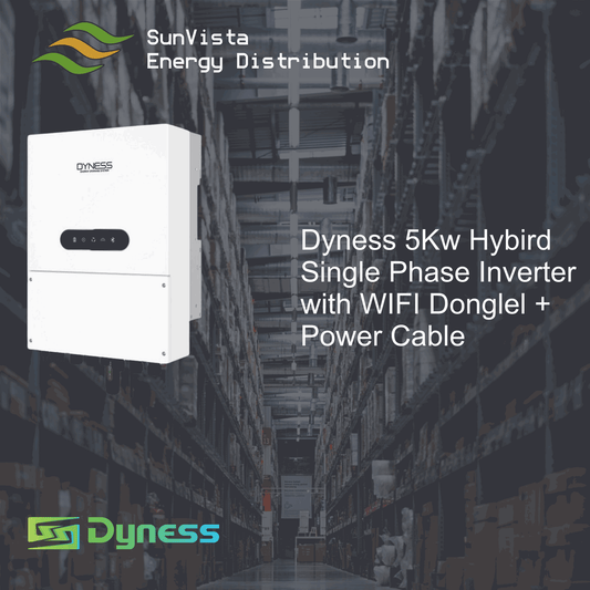 Dyness 5KW Hybird Single Phase Inverter with WIFI Donglel + Power Cable
