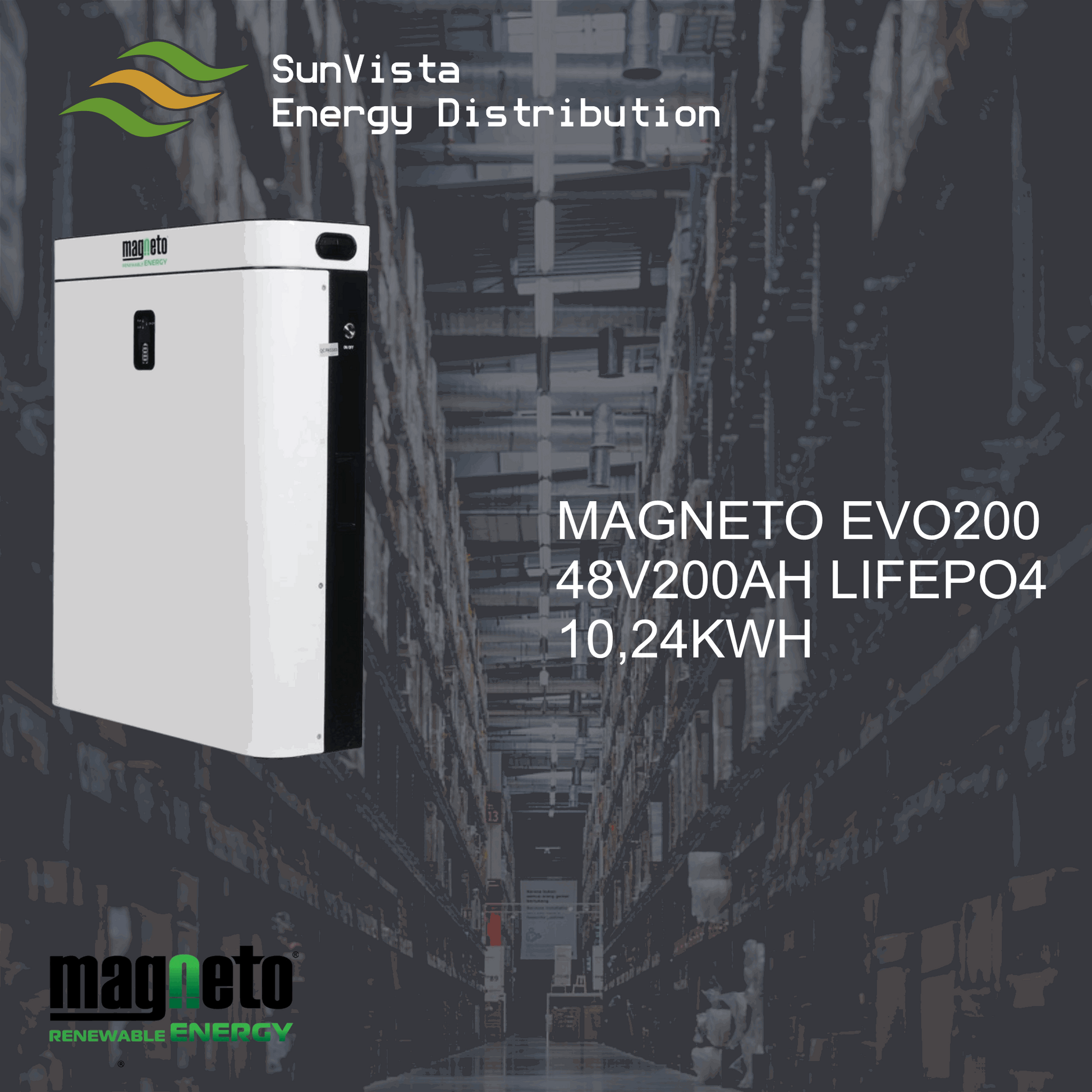 MAGNETO EVO200 - 48V 200AH LIFEPO4 10,24KWH