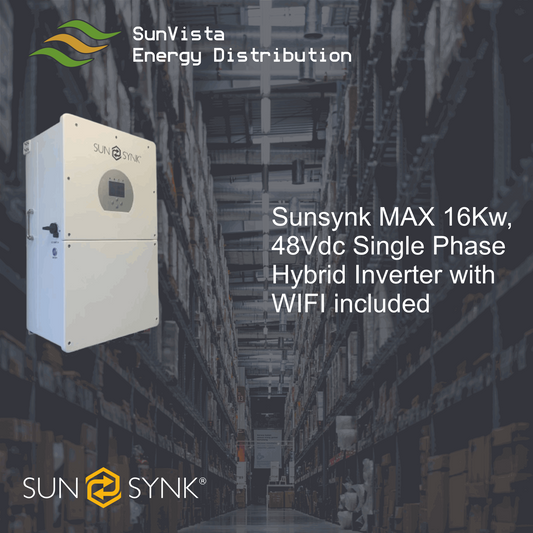 Sunsynk MAX 16kW, 48Vdc Single Phase Hybrid Inverter with WIFI included