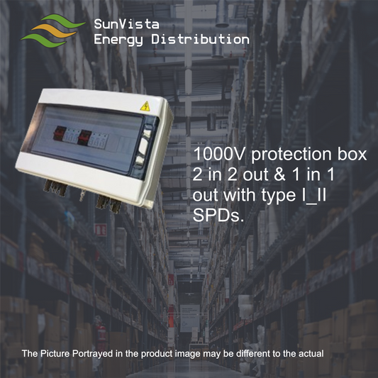 1000V protection box 2 in 2 out & 1 in 1 out with type I_II SPDs